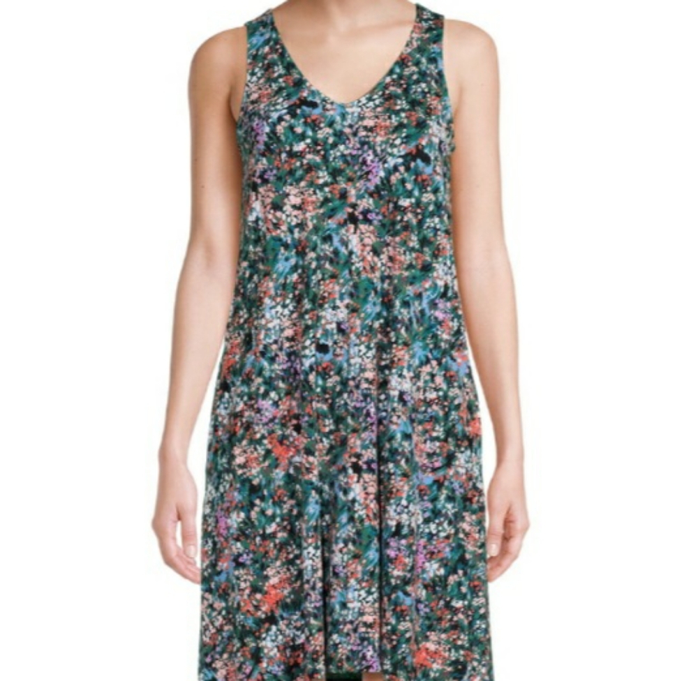 NWT L & XL Slinky Summer Tank Sleeveless Dress with Pockets